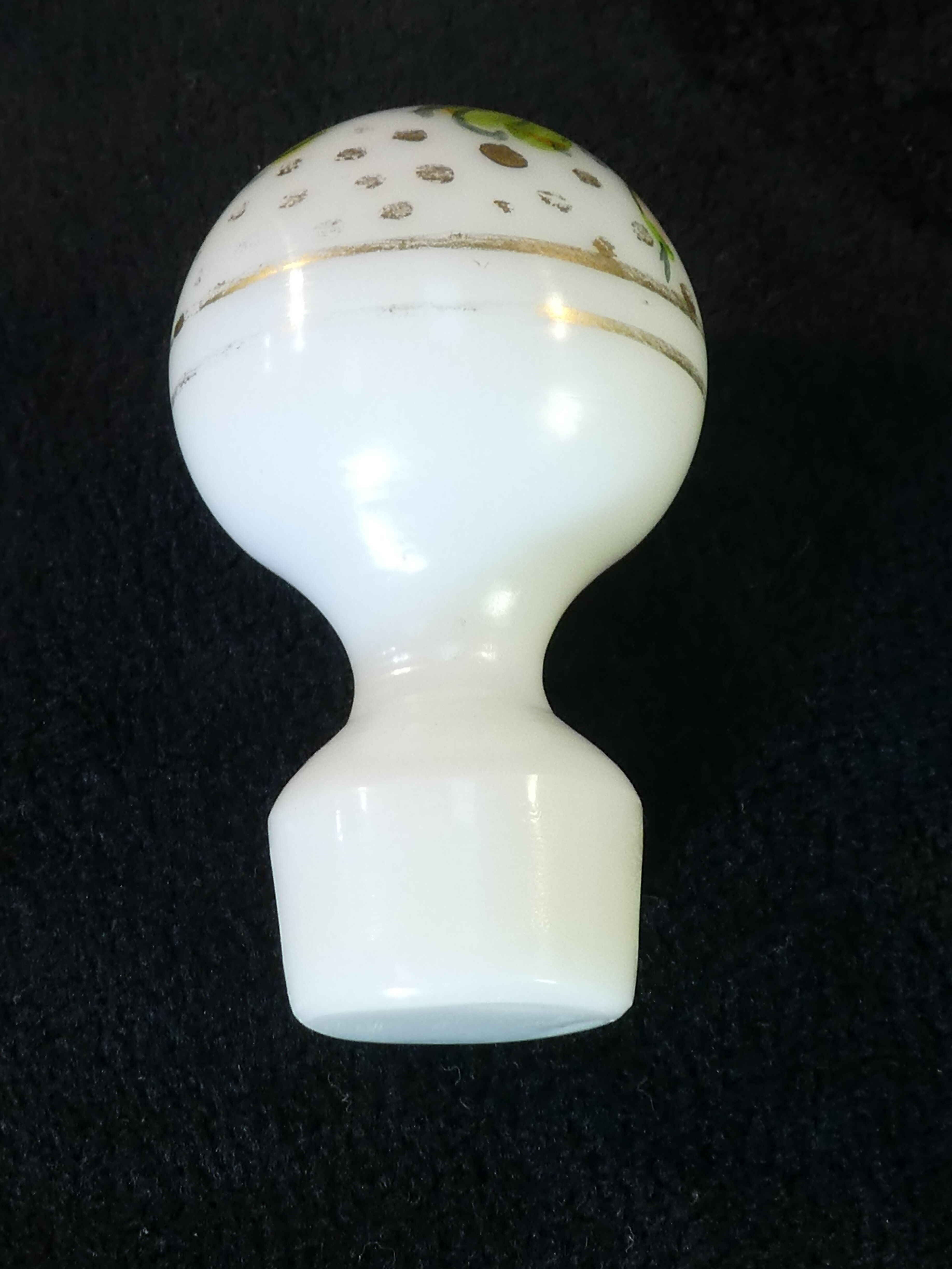 2 Old toilet bottles in Opaline NAPOLEON 3 hand painted