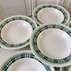 Set of 6 green hollow plates Digoin Sarreguemines 30s