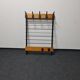 Coatrack mural vintage en teck et métal