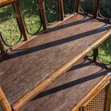 Vintage rattan bookcase shelf