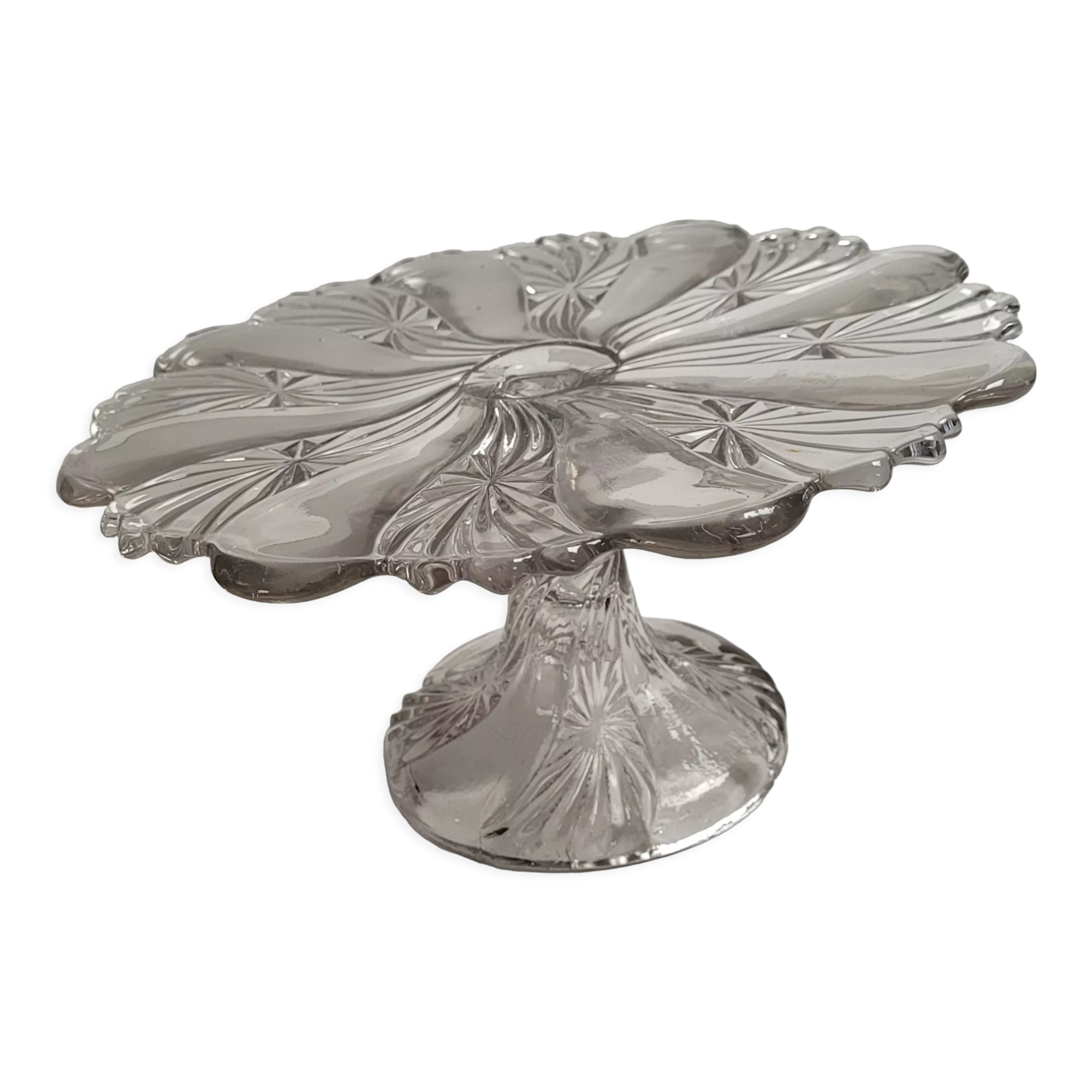 Transparent pedestal dish