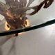 Illuminated brutalist coffee table dark brass 1960’s