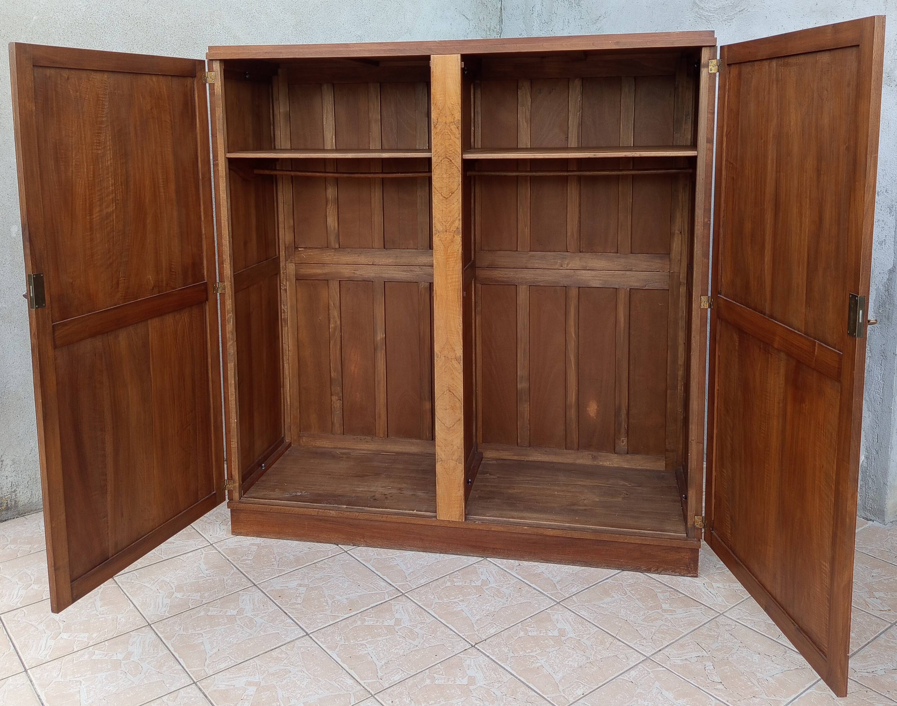 Art Deco Wardrobe in Walnut and Burl Walnut