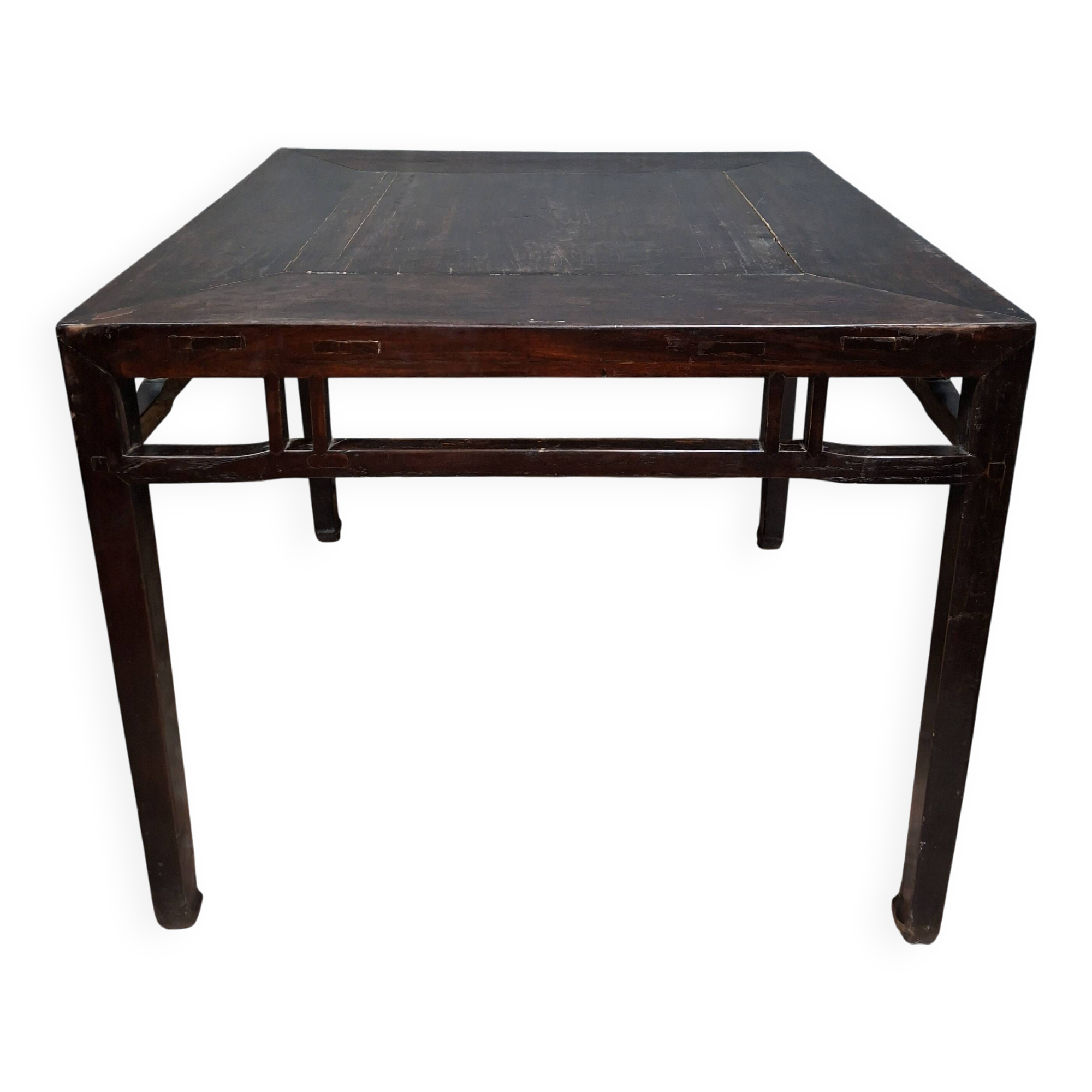 ancient Asian table, made of solid wood with a dark brown patina