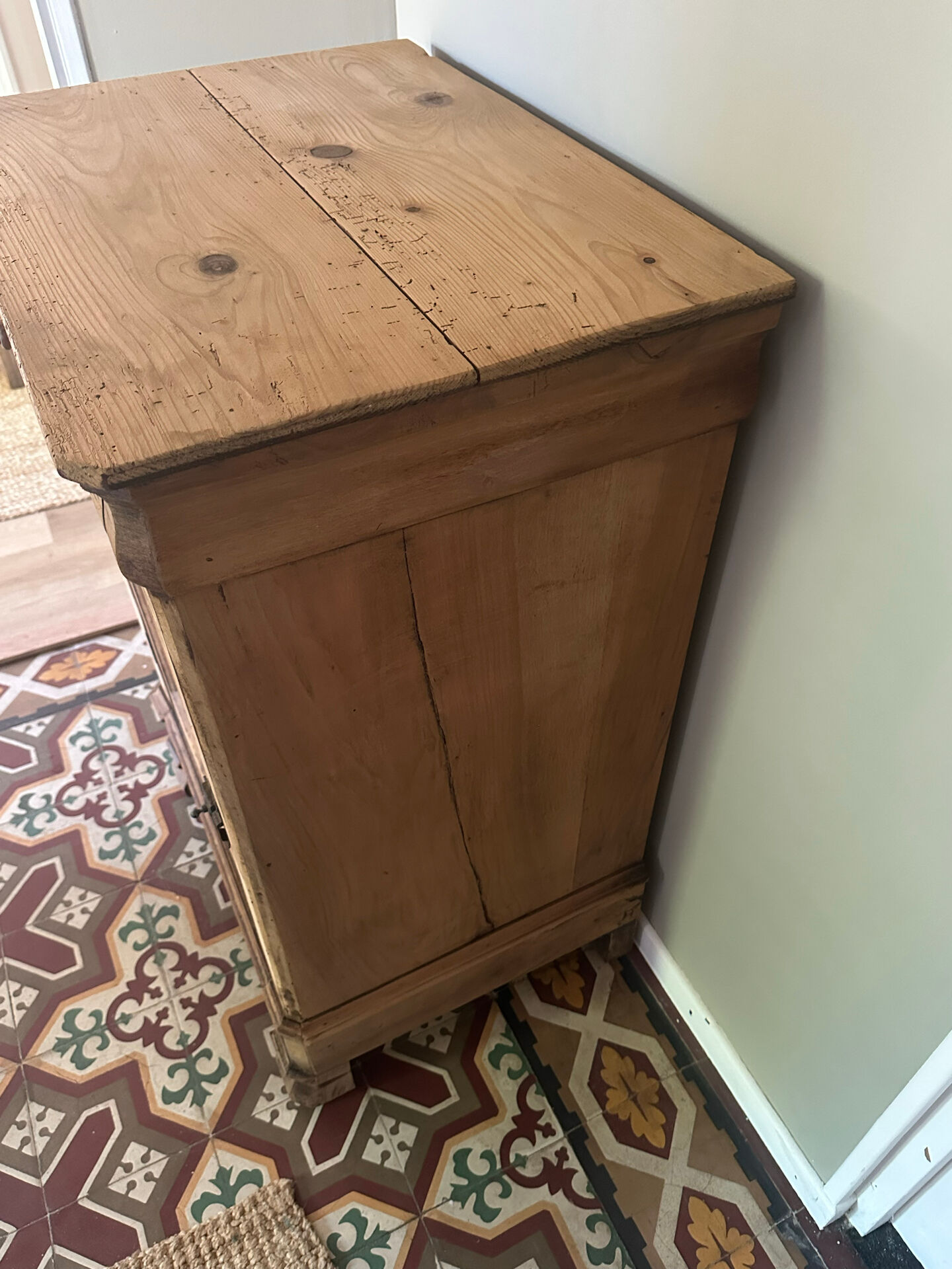 Raw wood sideboard