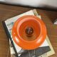Lampe de table globe en verre opaline orange