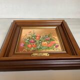 Oil painting frame on hardboard flowers by Magda Verschaeve