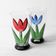 Set of 2 Tulip Crystal Glasses by Ulrica Hydman Vallien / Sweden / 1991