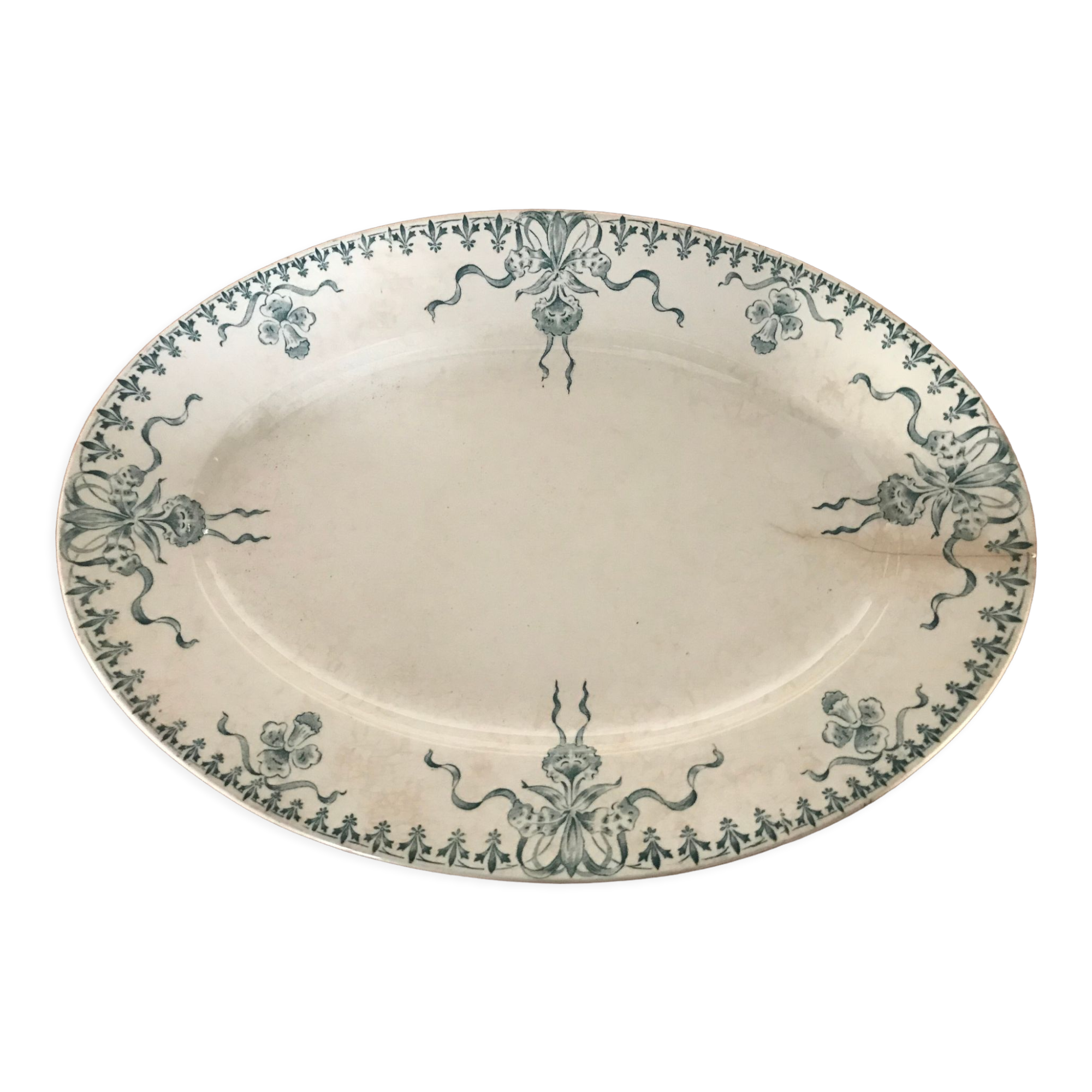Oval porcelain dish of Gien Terre de fer "Venice"