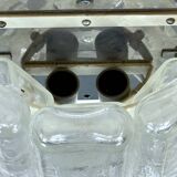 Vistosi manner, set of four clear murano glass elements sconces. Italy 1970s