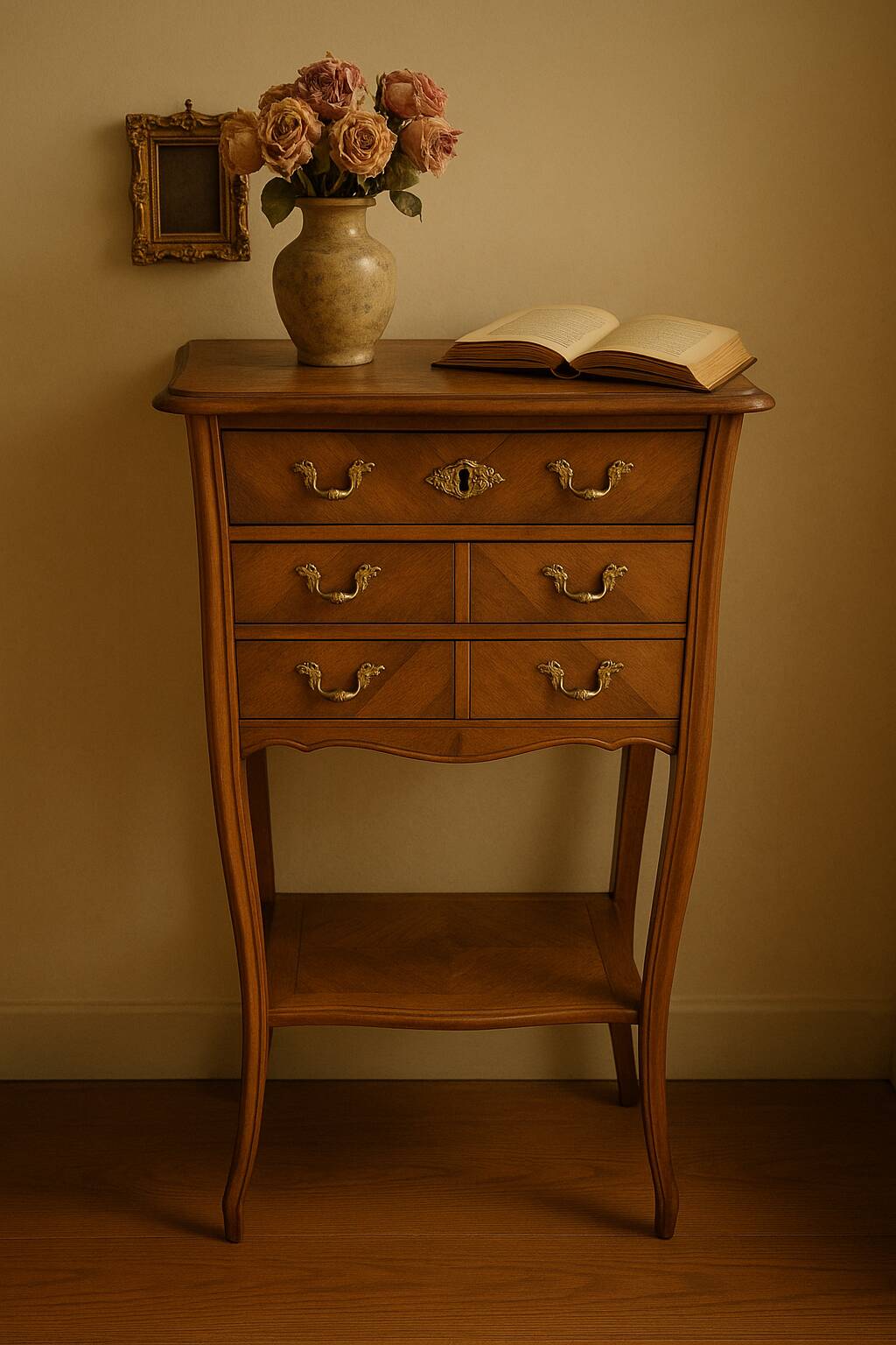 Louis XV style marquetry side table – circa 1900