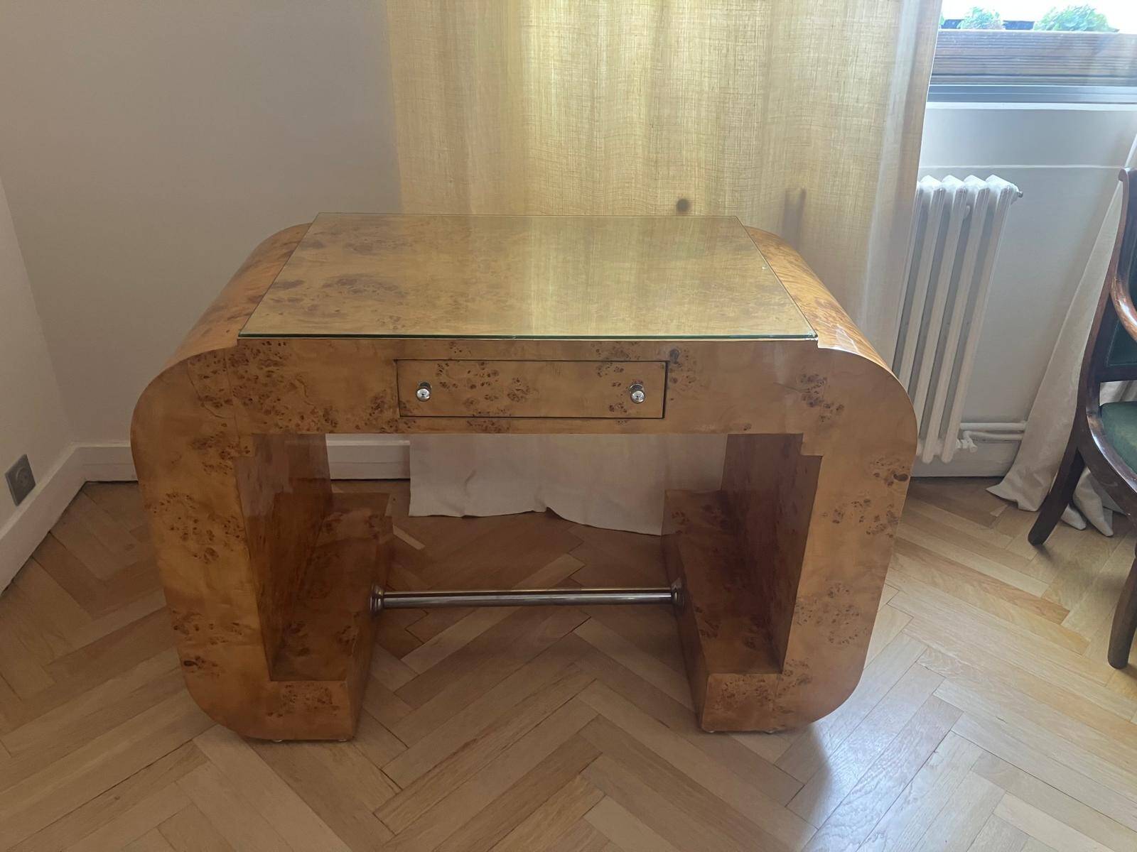 Art Deco Elm Burl Desk