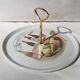 Porcelain cheese platter with 6 matching plates.
