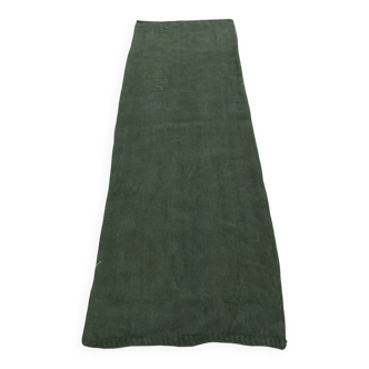2x8 Turkish Dark Green Vintage Runner Rug, 72x235Cm