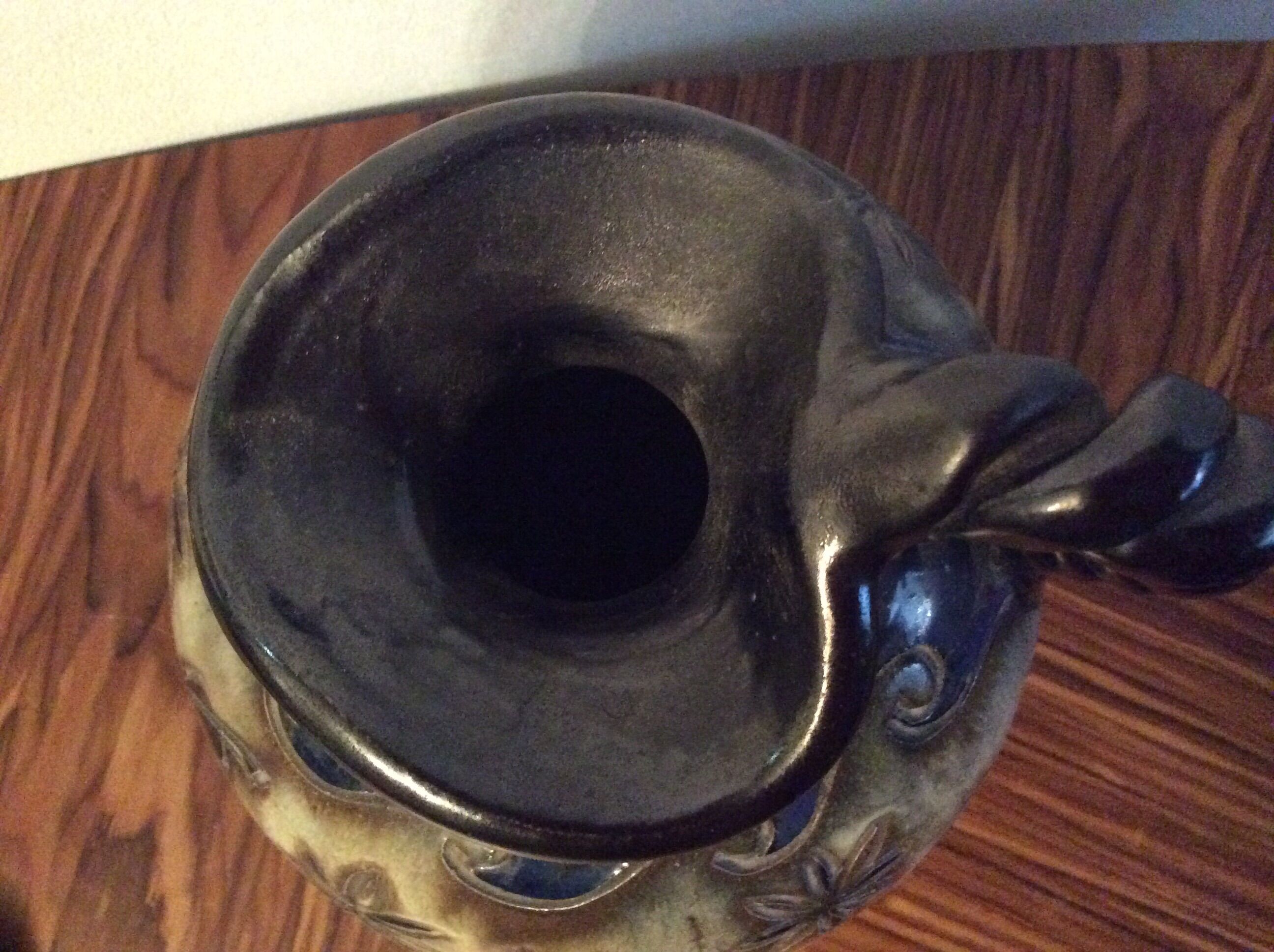 Large ceramic pitcher decorated vintage