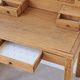 Art Deco oak desk, stripped finish, console size, 3 drawers.
