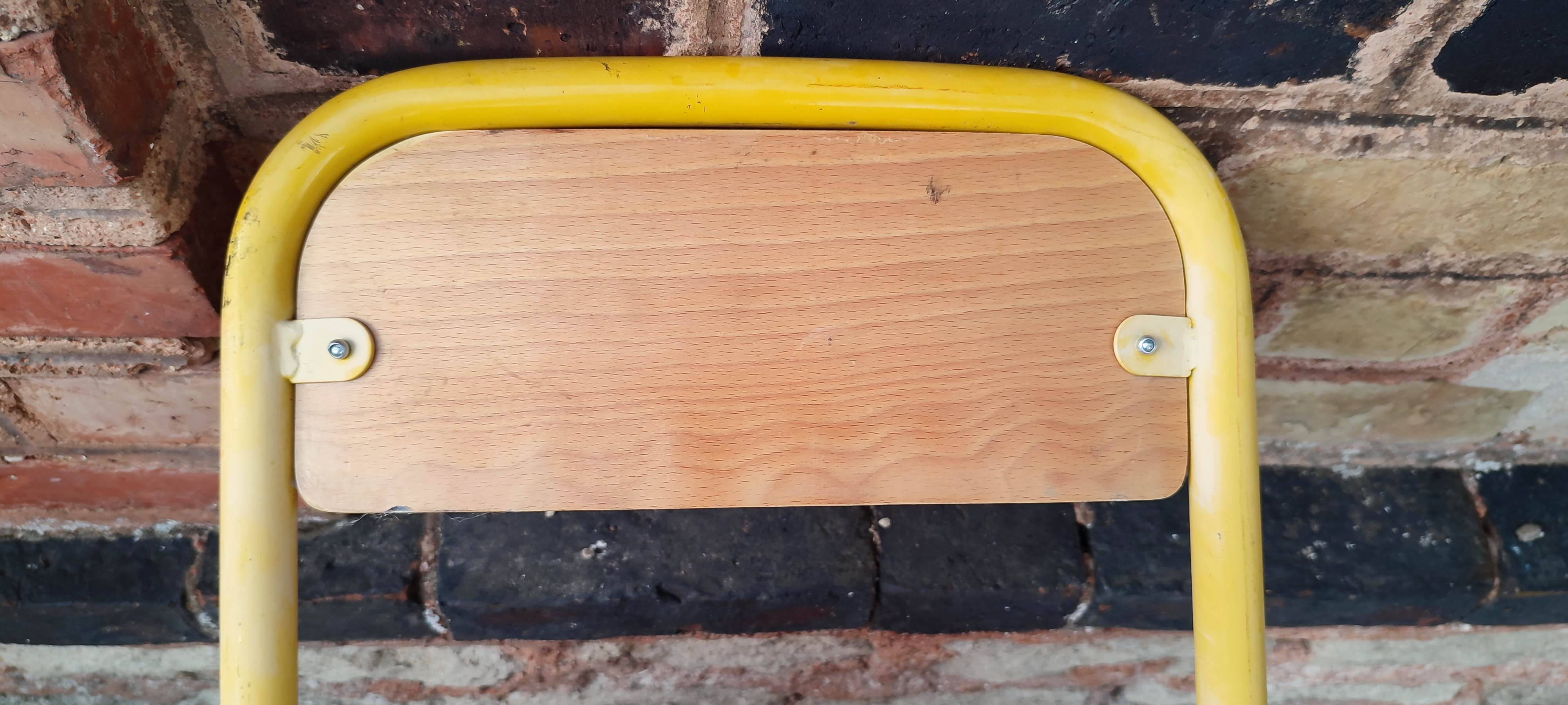 Set of three vintage children's school chairs