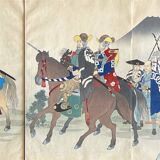 Samurai on horseback returning from hunting by Toyohara Chikanobu (1838-1912) Japan 1897