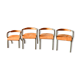 Set of 4 children's chairs in wood & metal