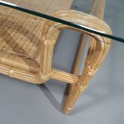 Bauhaus coffe table. Iron frame / pencil reed / split reed / rattan 75 x 75 x 40 cm