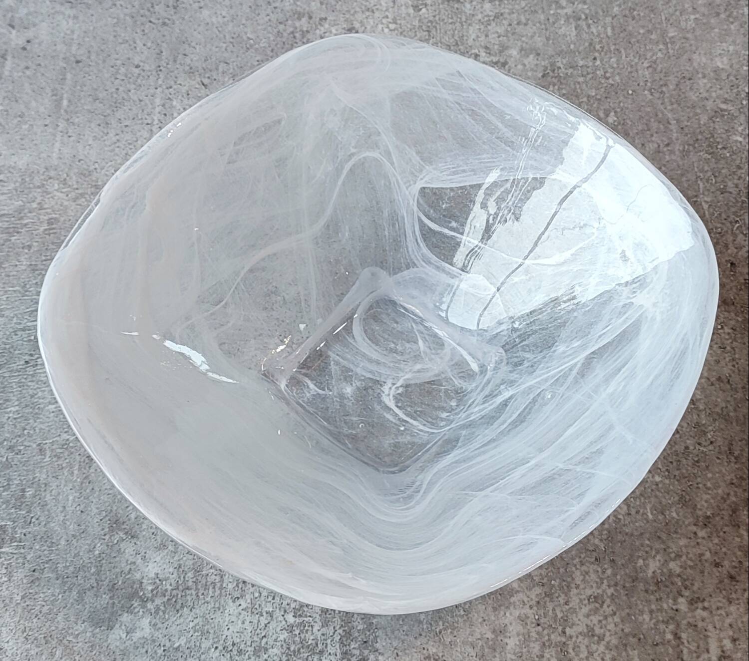 White marbled glass designer cup