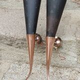 Pair of vintage 50s copper and metal wall lights