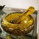 Vintage mortar and pestle from the glassworks of Biot 70s