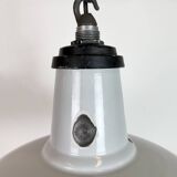 Industrial Grey Enamel Factory Pendant Lamp, 1960s