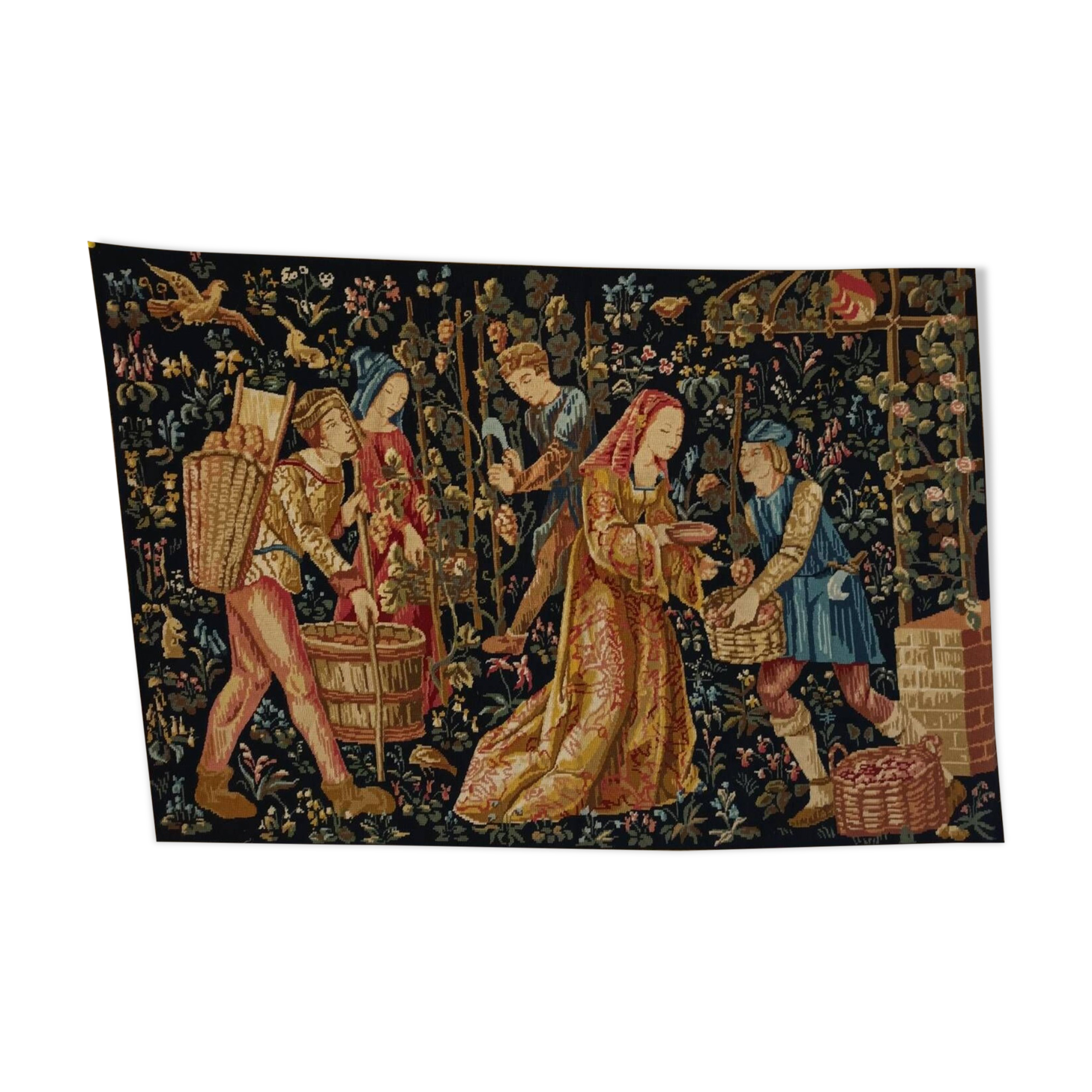 "The Harvest" handmade tapestry from the 20th century