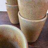 12 gobelets en grès émaillé Digoin vintage