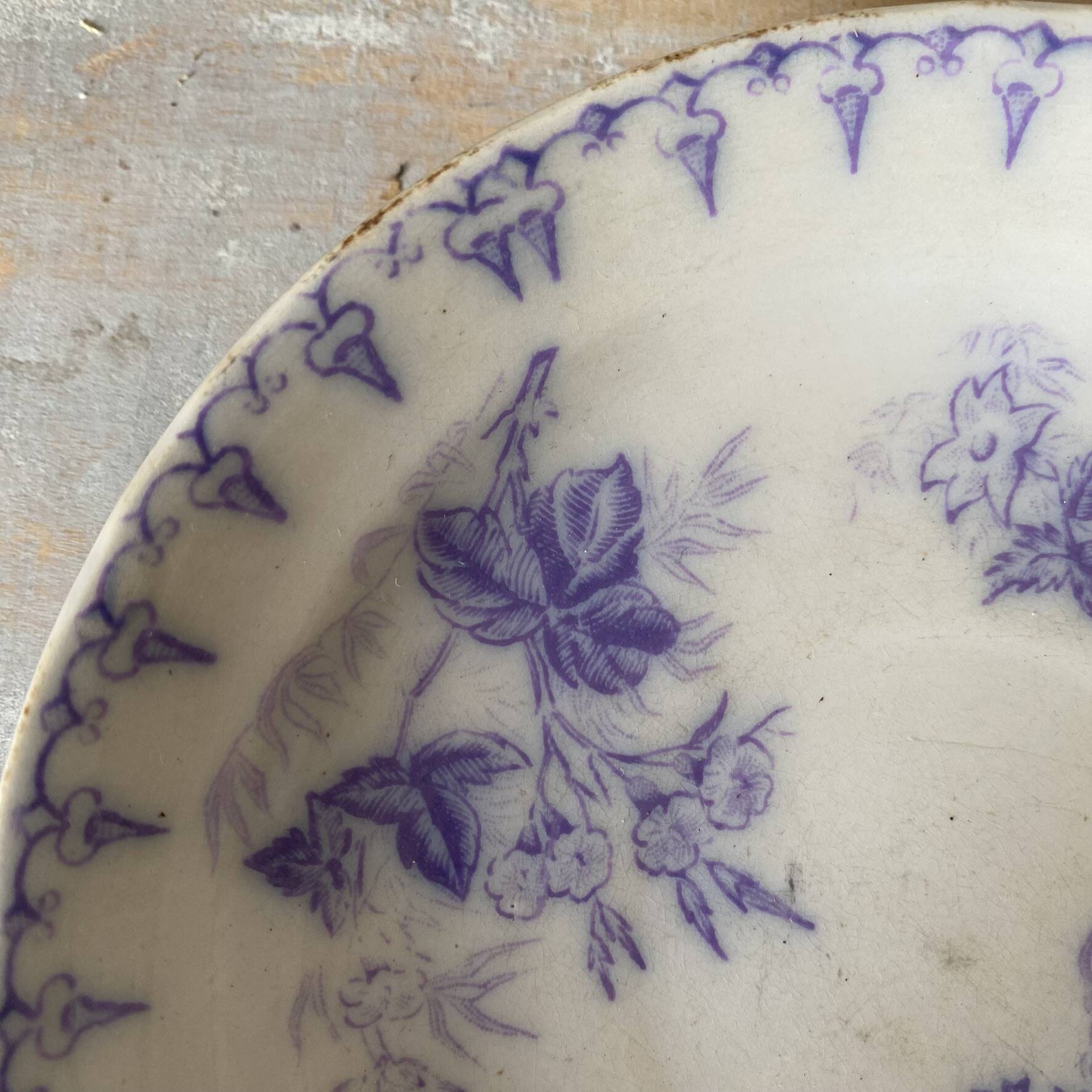Assiettes en terre de fer décor Flore , coupelles  anciennes