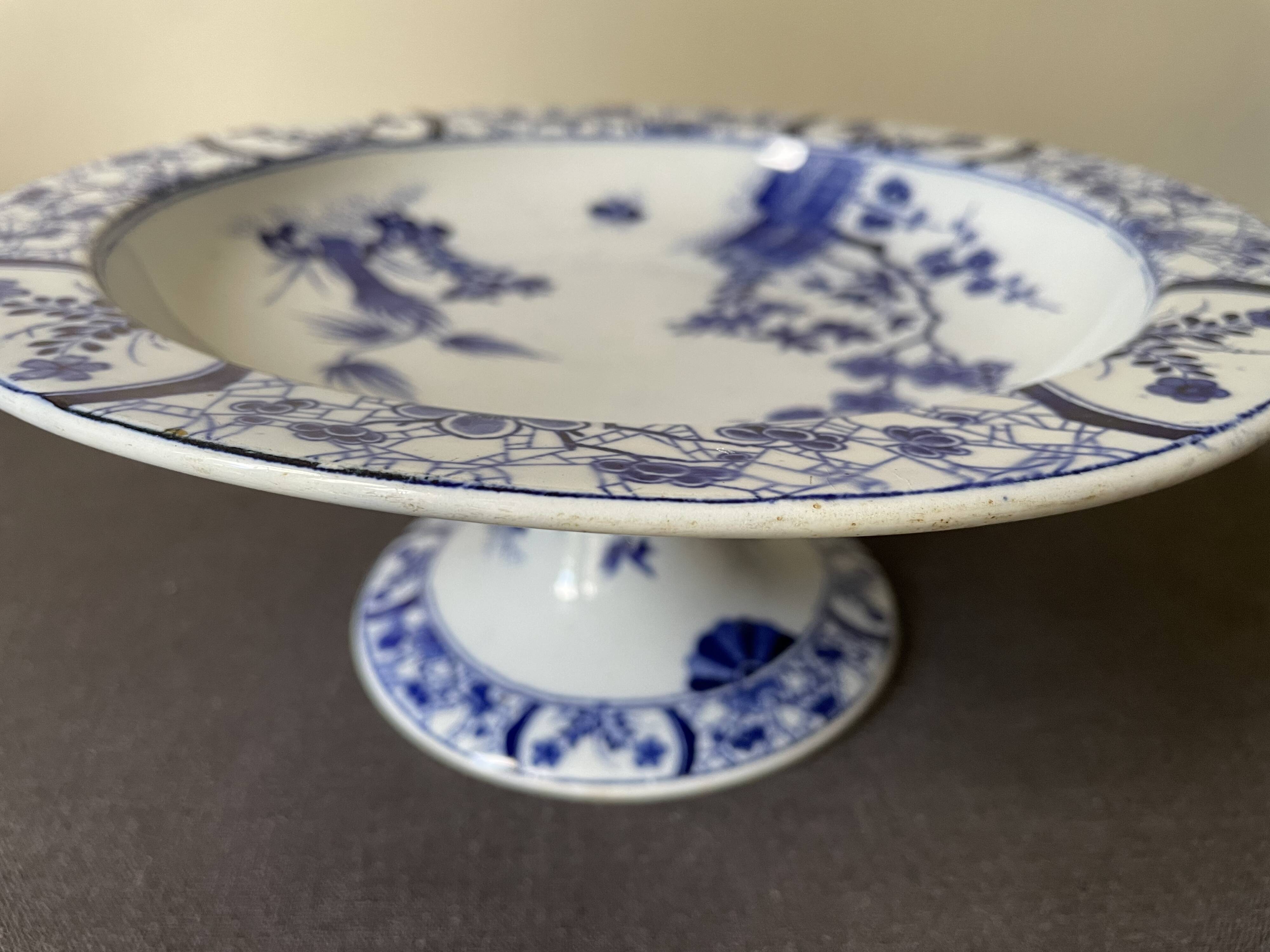 Earthenware compotier Creil & Montereau Japanese service 19th century