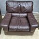 Pair of chocolate leather lounge chairs