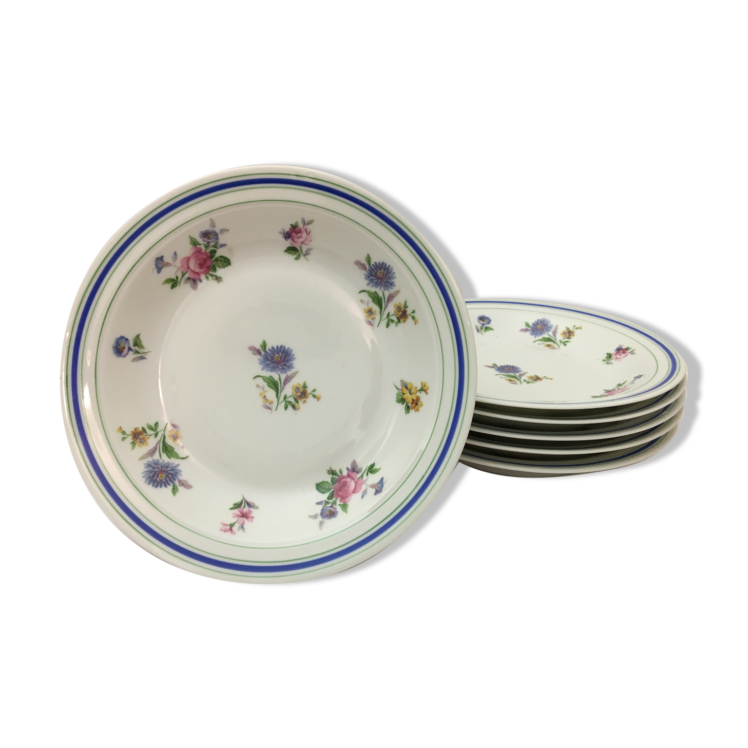 Lot de 6 assiettes creuses “ lourioux foëcy “