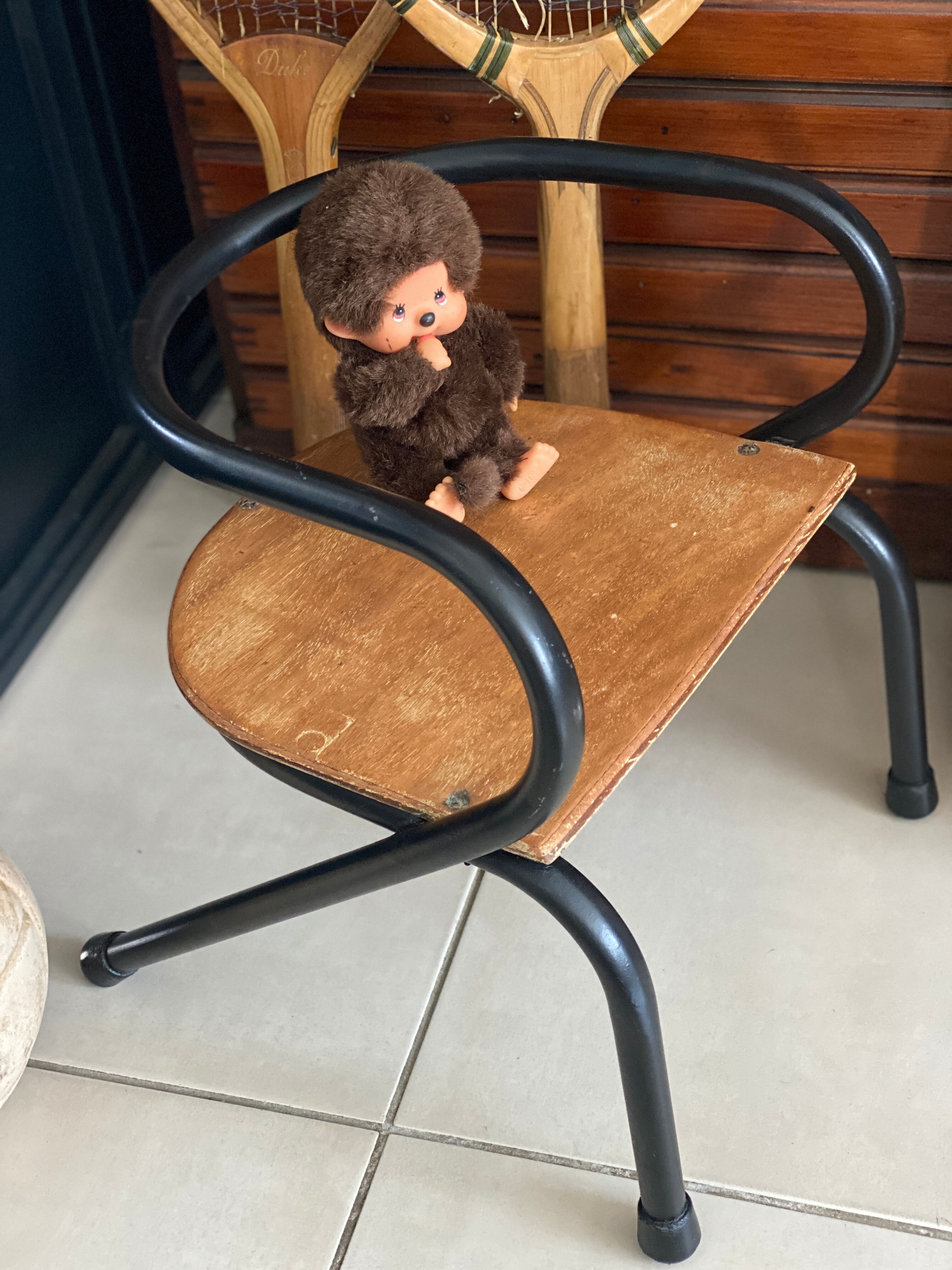 Chaise écolier enfant vintage de Jacques Hitier