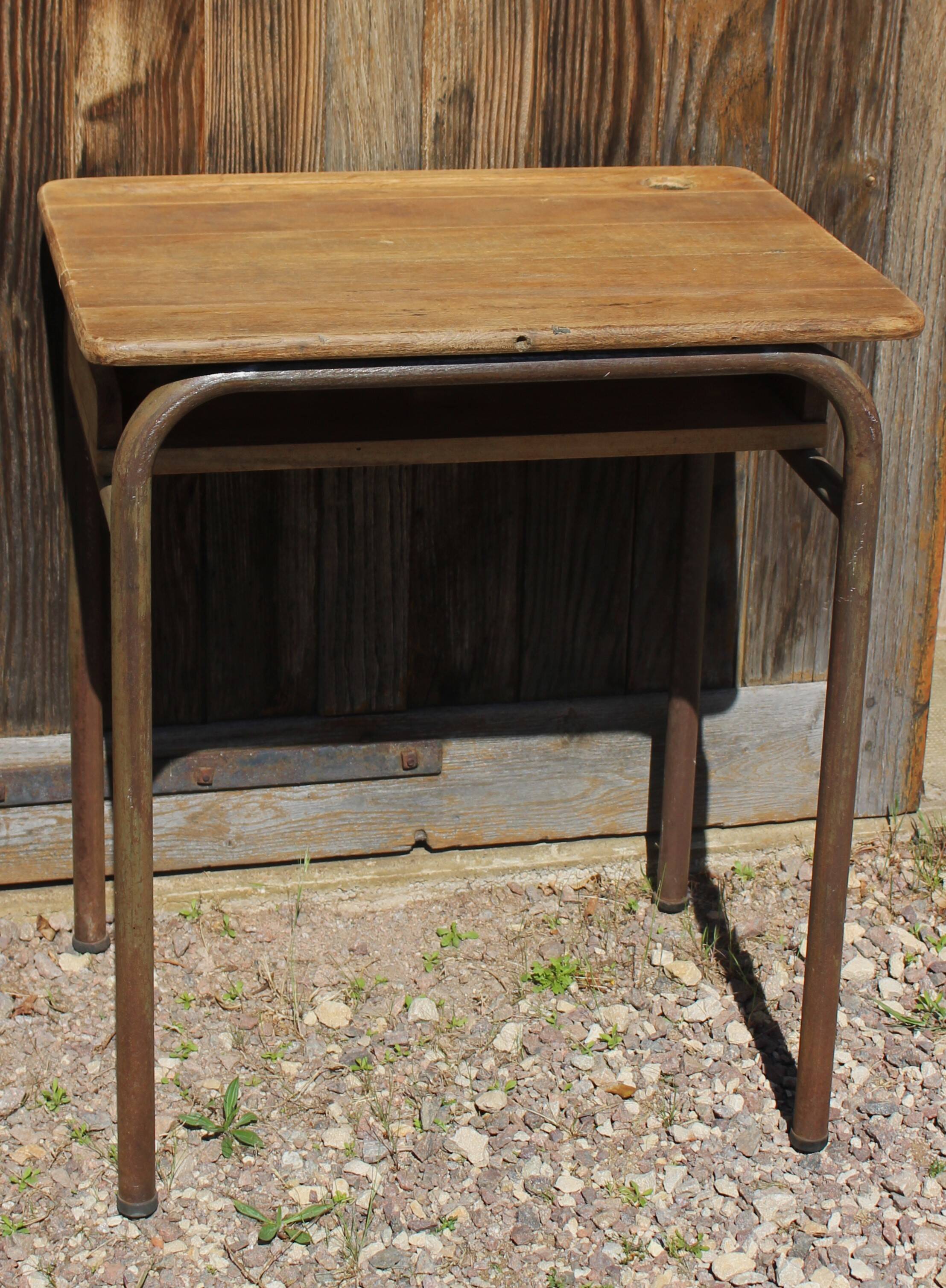 School table School desk wood metal vintage