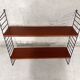 Vintage wall shelf in teak and black metal String Tomado style