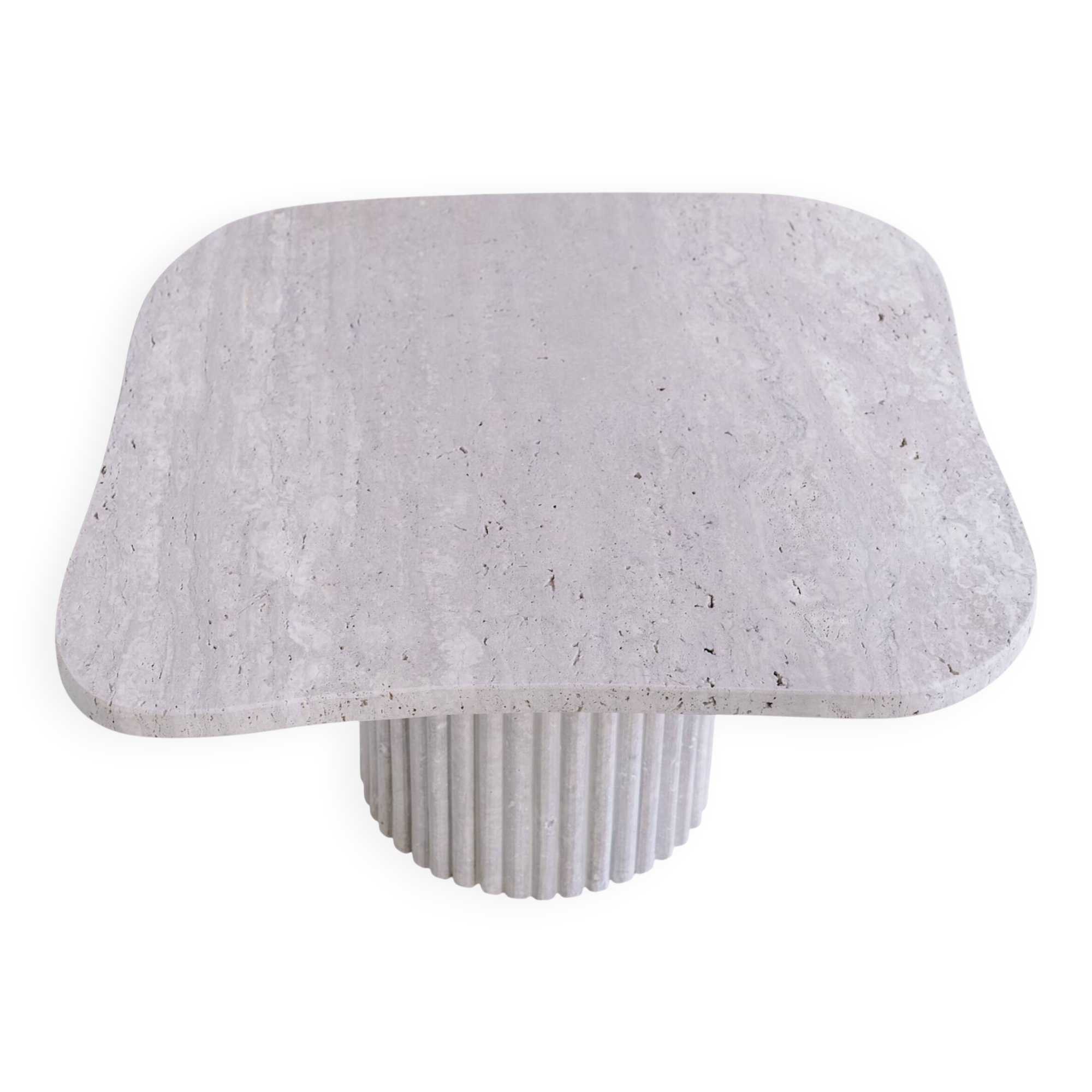 Athena irregular coffee table in natural travertine