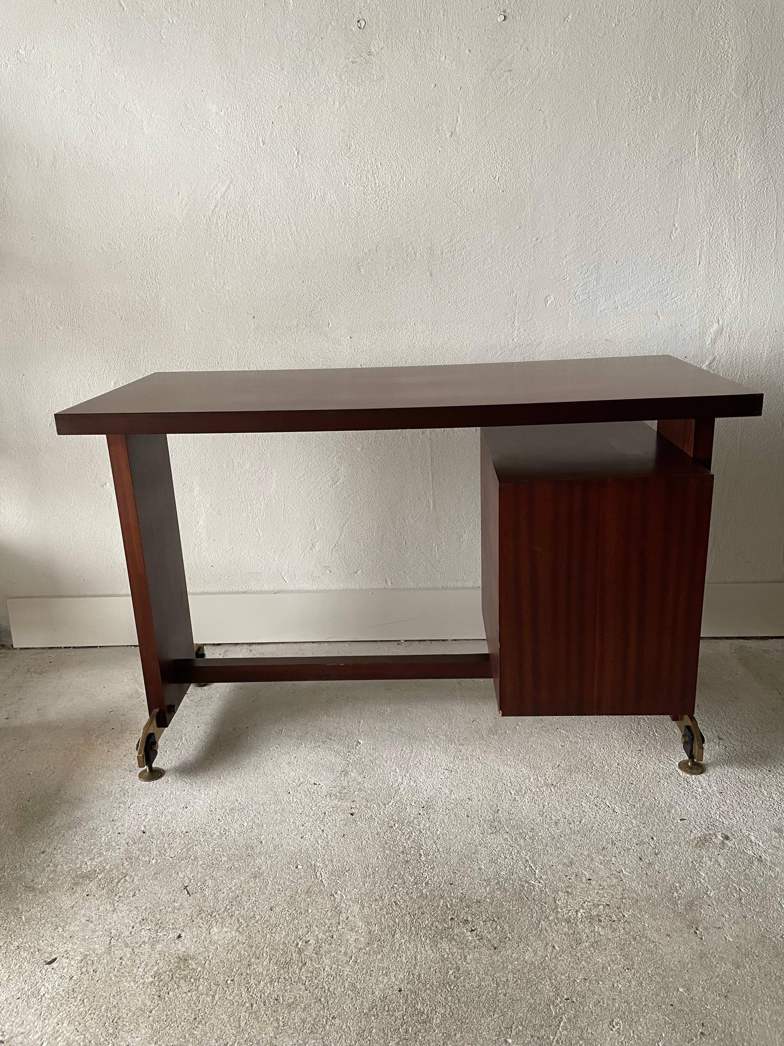Mid-century modern Italian desk with 5 drawers, 1960s, Italy