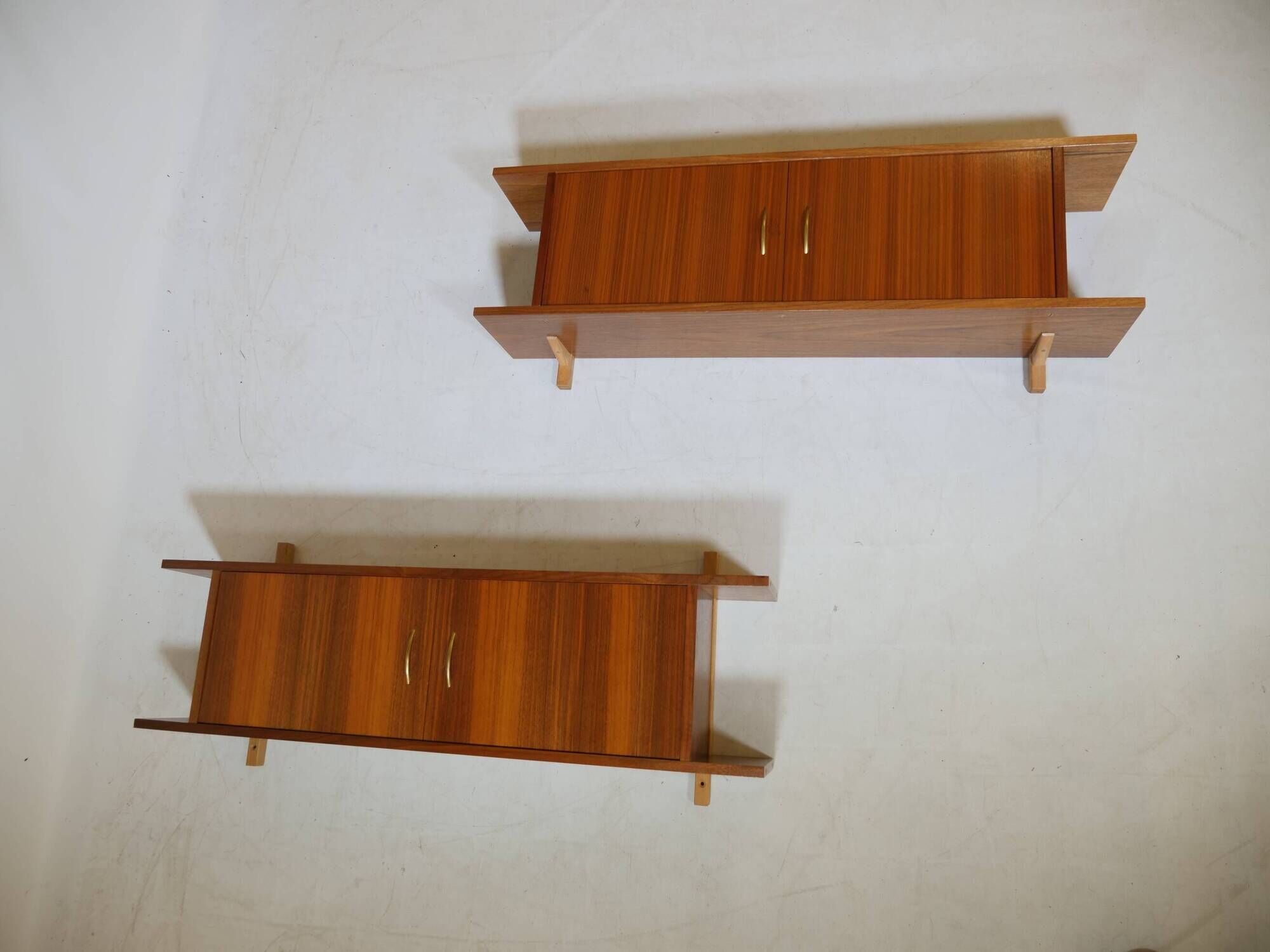 1960s Vintage Wall Shelves Walnut