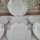 Dessert service 6 people 7 pieces porcelain Bavaria white decoration roses field flowers