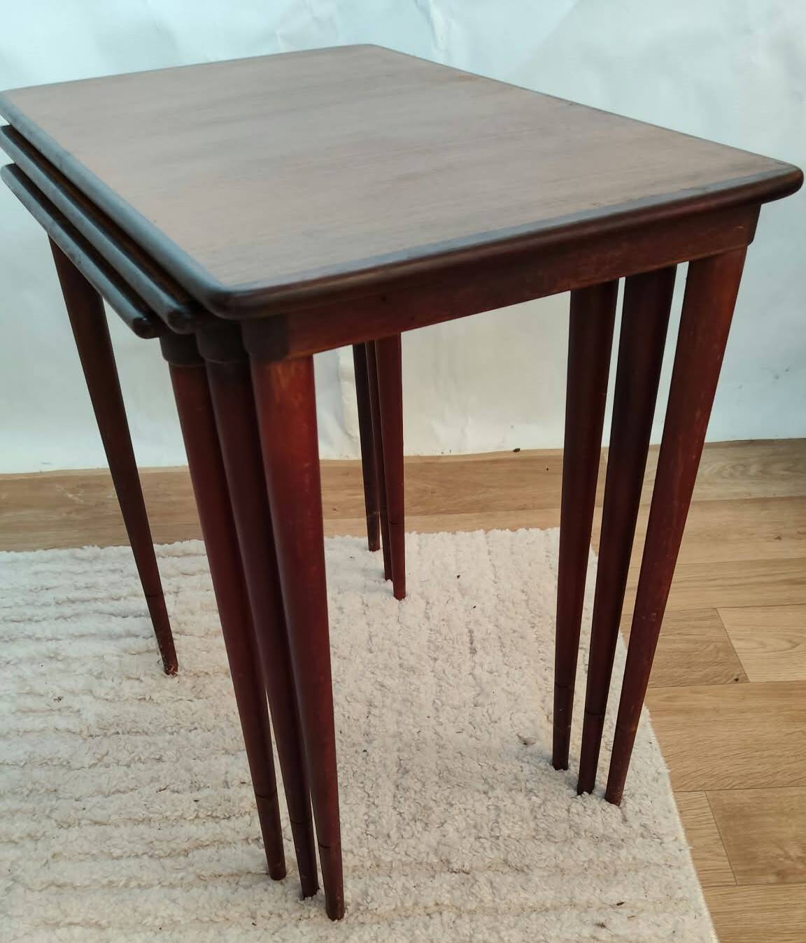 Vintage Danish nesting tables in teak.