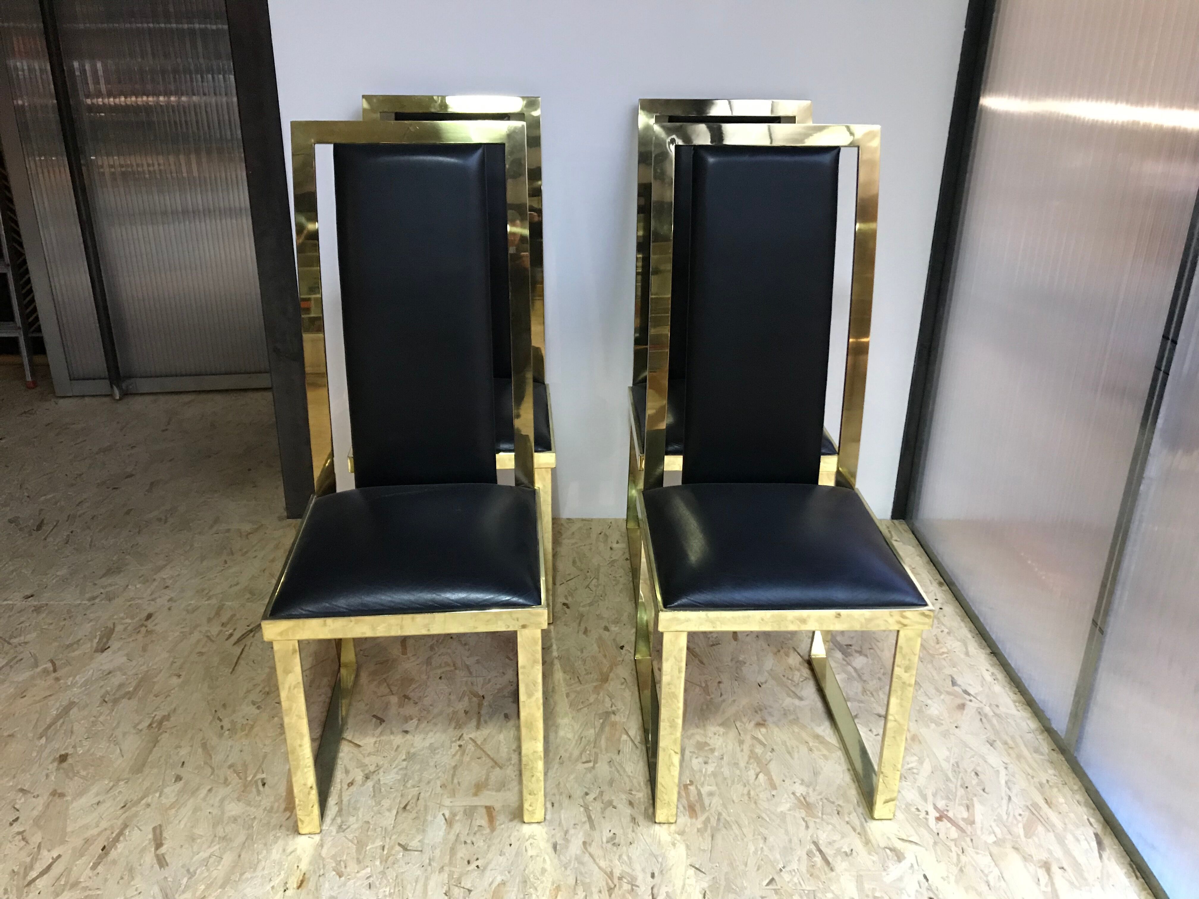 4 Michel Mangematin chairs, 1970