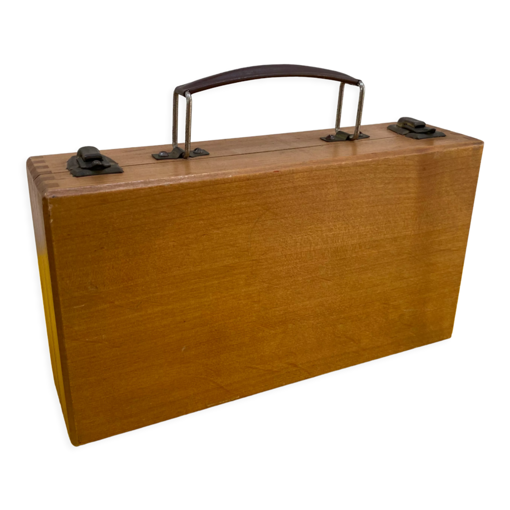 Old wooden briefcase