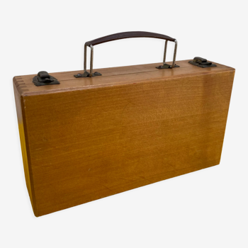 Old wooden briefcase