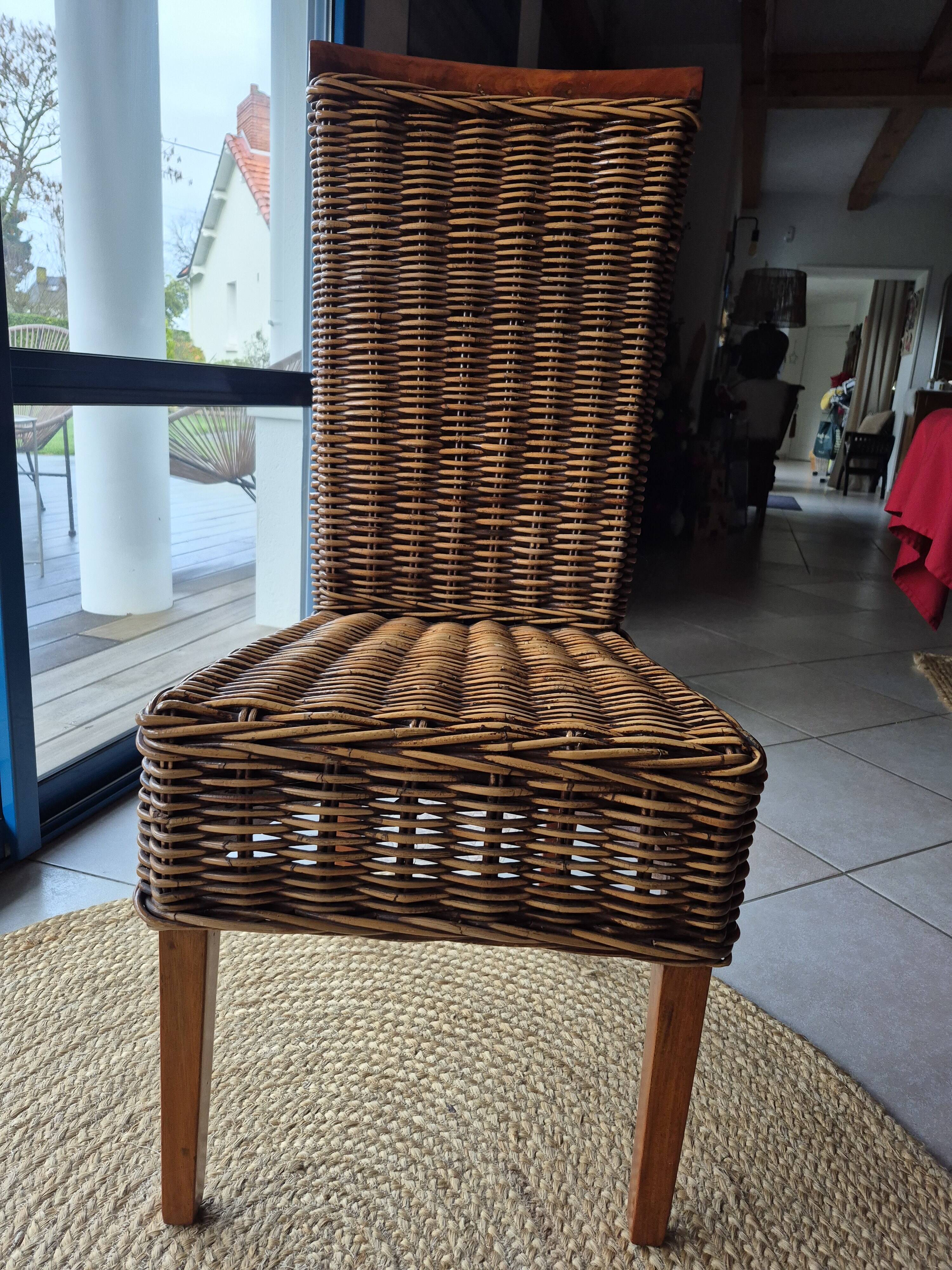 Wood and rattan chair