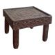 Handcrafted Berber coffee table – Carved wood (Morocco)