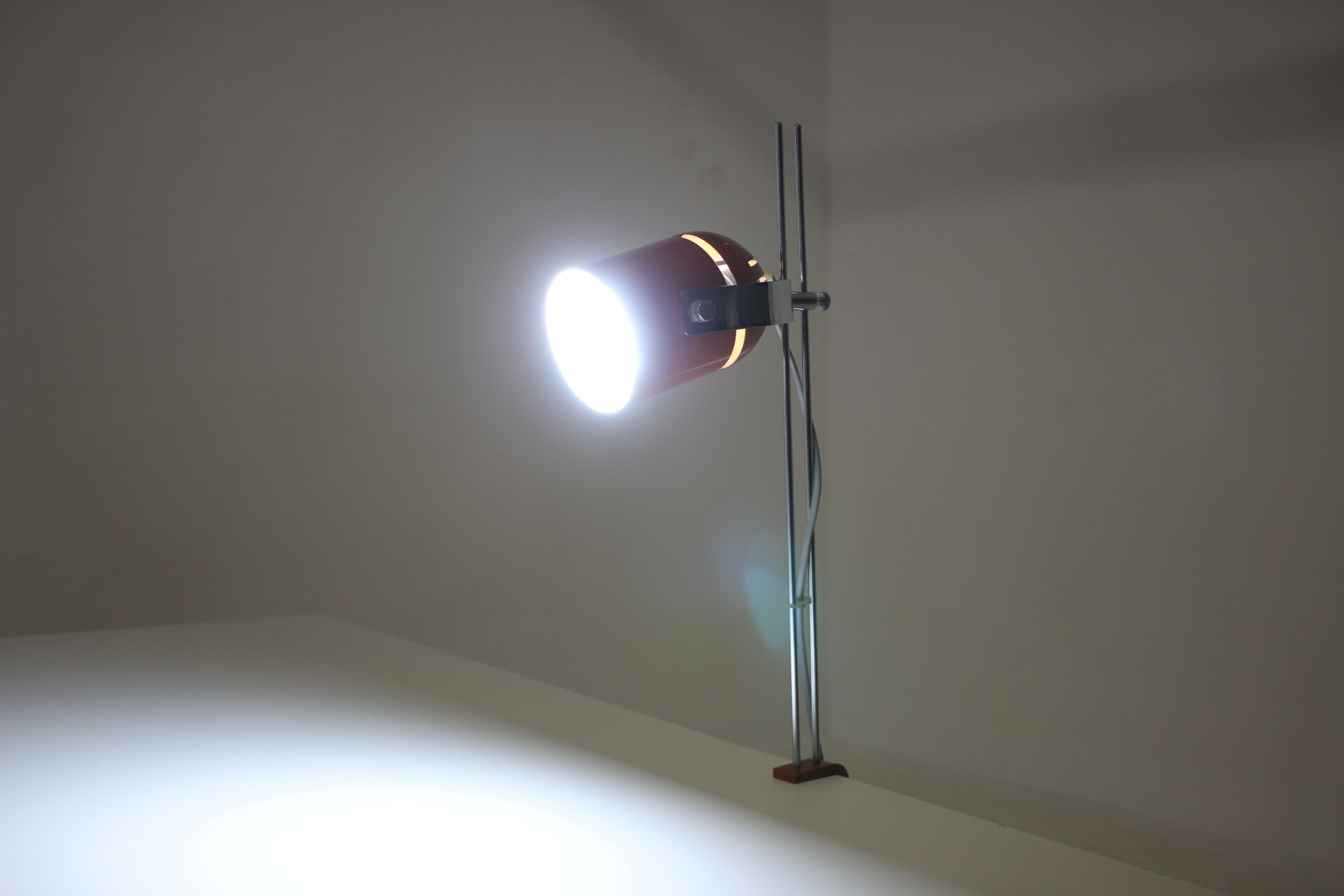 1970s Stanislav Indra Brown Table Lamp, Czechoslovakia