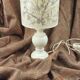 Vintage lamp alabaster foot lampshade vellum dried flowers