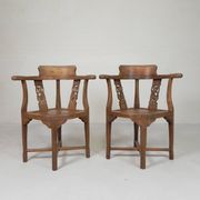 Ensemble de 2 chaises d'angle en teck, années 1980